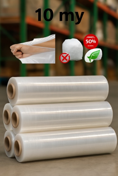 Handstretchfolie SUPERWRAP 8 µm transparent – sparsame, vorgedehnte Stretchfolie mit hoher Rückstellkraft