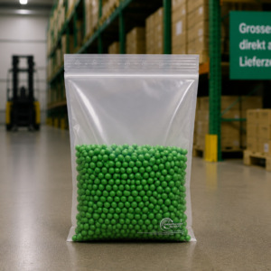 rLDPE-Druckverschlussbeutel mit Rezyklatanteil ohne Beschriftungsstreifen 90 mµ
